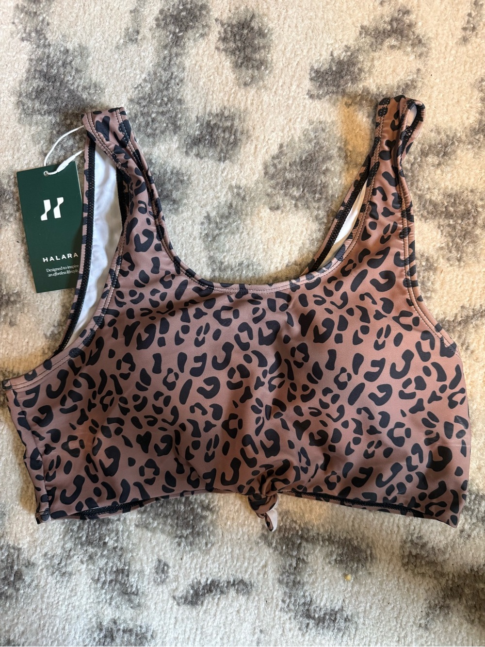 HALARA Brown Leopard Swim Top